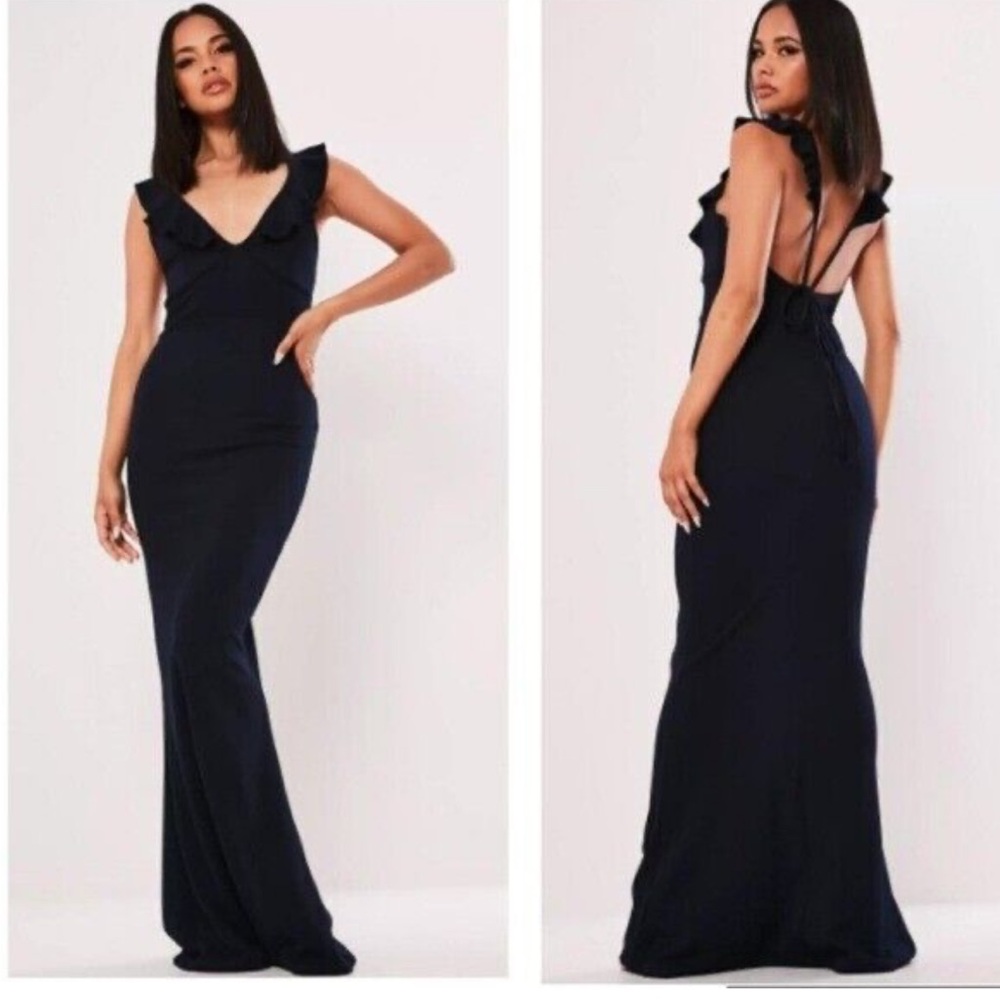 Missguided Navy Maxi Dress